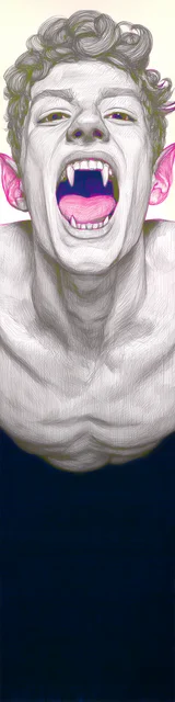 Free vampire bookmark featuring a vampire with a dark lower design